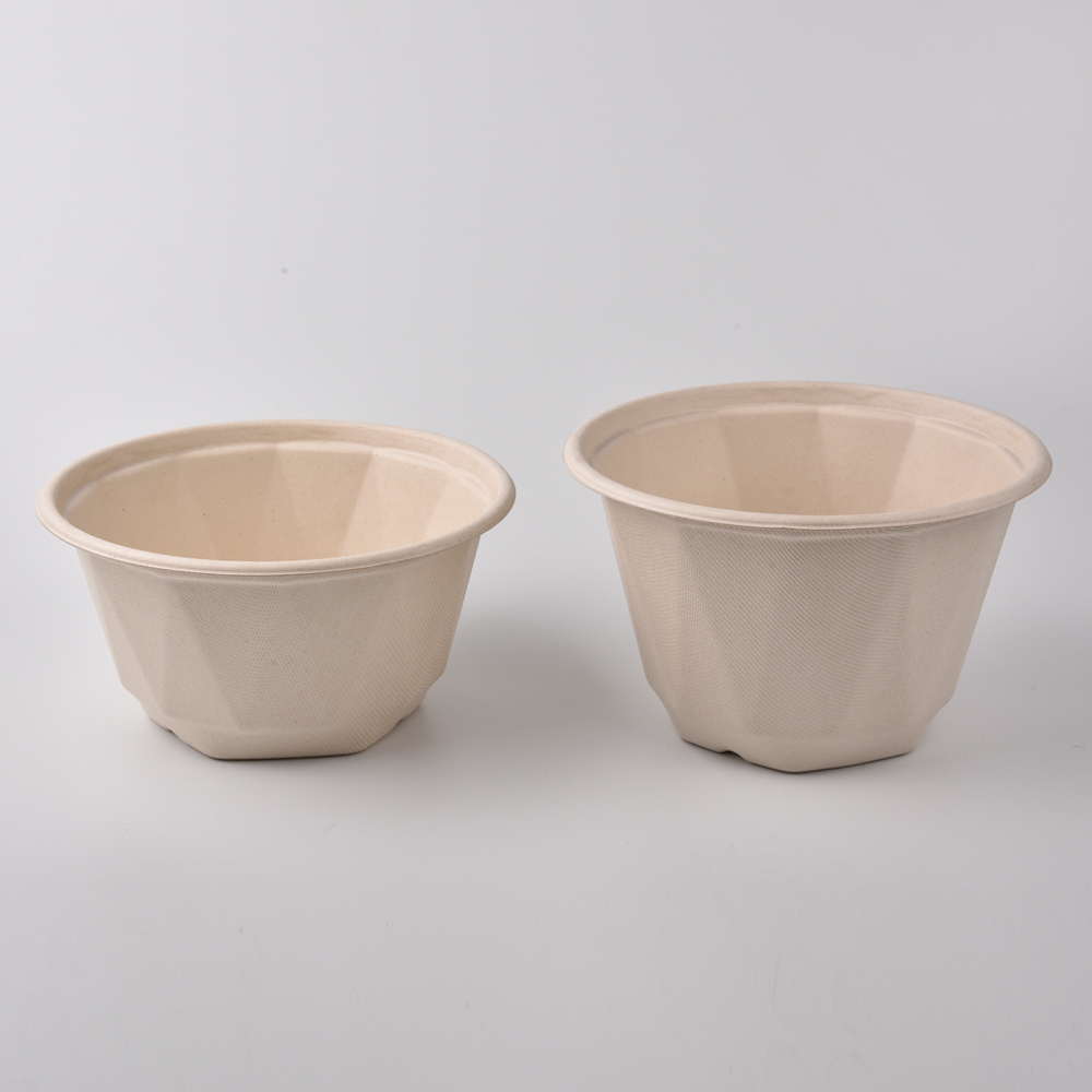 sugarcane bagasse prismatic round bowl