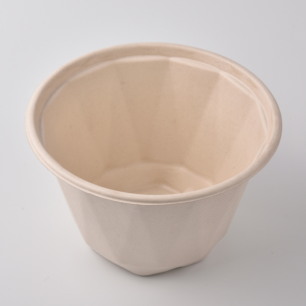 sugarcane bagasse prismatic round bowl