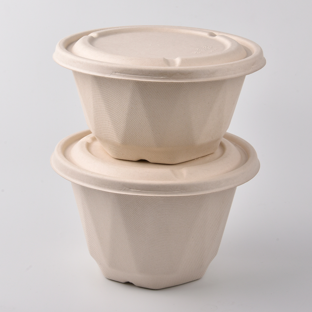 sugarcane bagasse prismatic round bowl