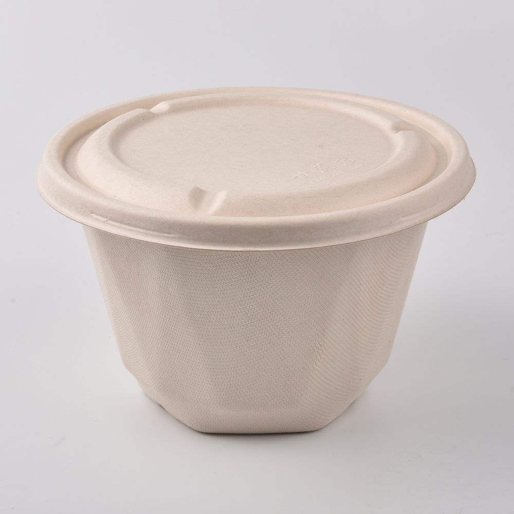 sugarcane bagasse prismatic round bowl