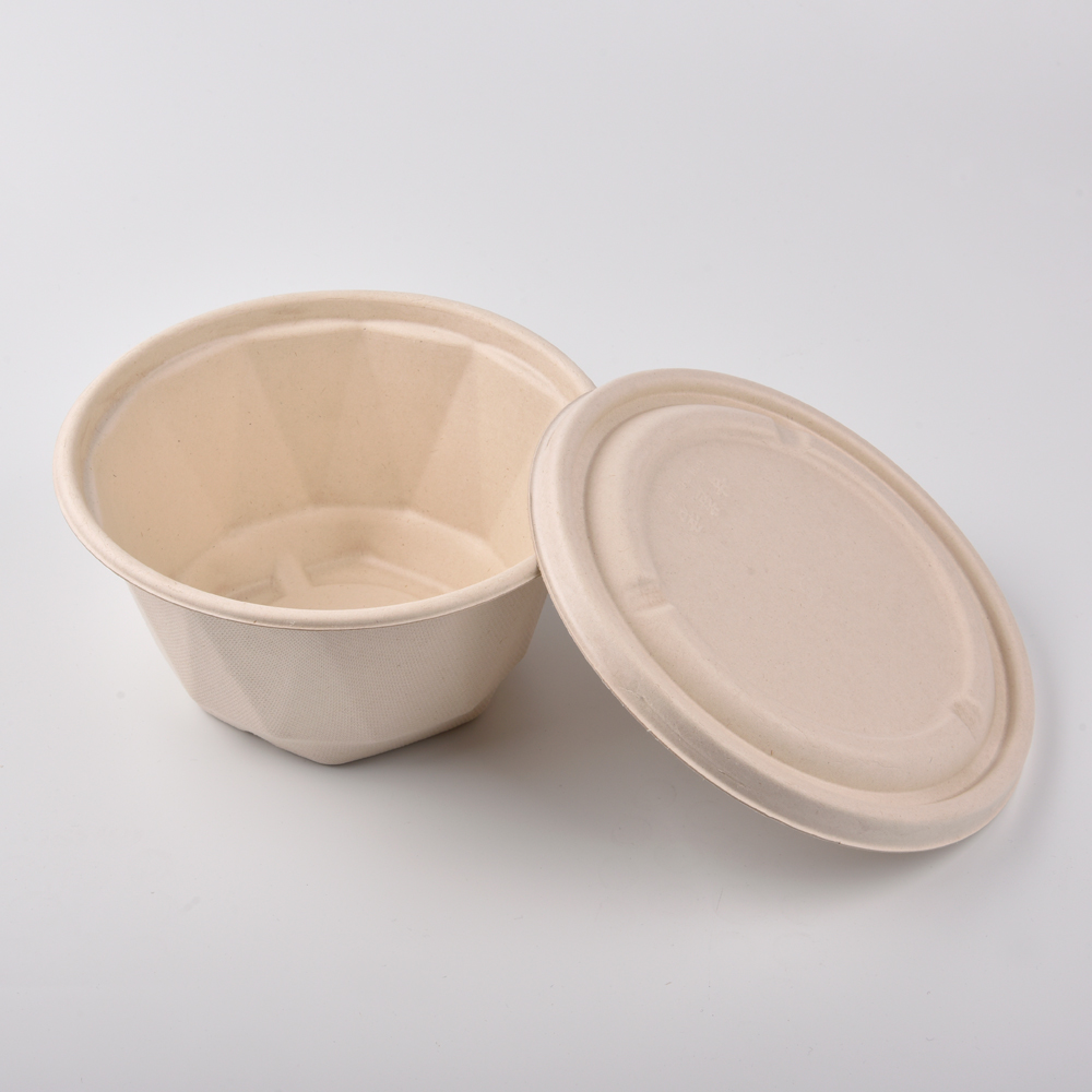 sugarcane bagasse prismatic round bowl