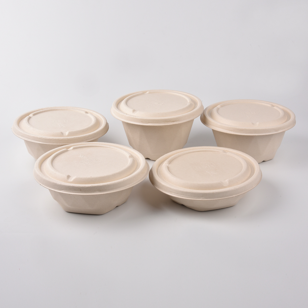 sugarcane bagasse prismatic round bowl